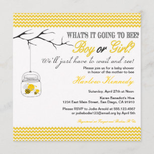 Baby Bee Shower invitation Gender neutral reveal
