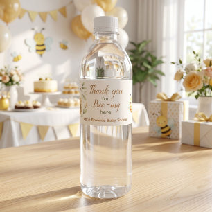 Baby Bee Thank You for Bee-ing Here He or She Water Bottle Label