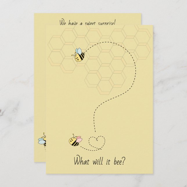 Baby Bees Gender Reveal Invitation (Front/Back)