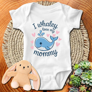 baby Beluga I whaley love my Mummy Baby Bodysuit