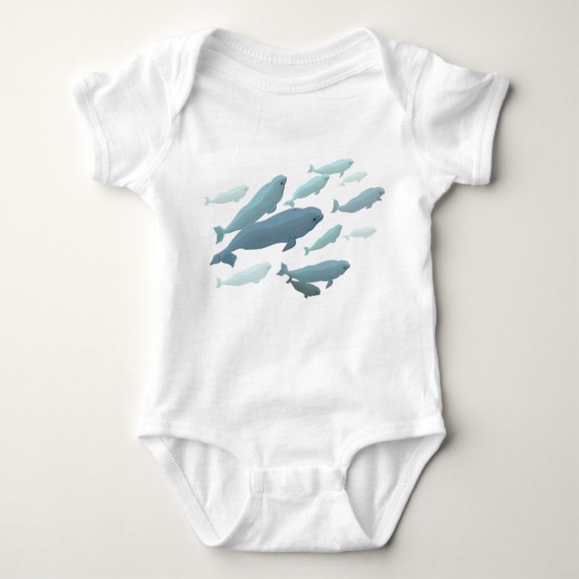Baby Beluga Whale Creeper Cute Baby Whale Gifts (Front)