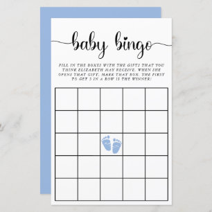 Baby Bingo Blue Baby Boy Shower Game