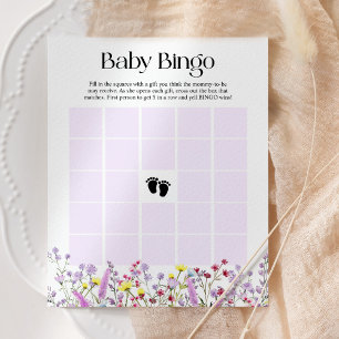 Baby Bingo Boho Wildflower Floral Baby Shower Card