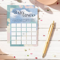 Baby Bingo Cloud Nine Pastel Baby Shower