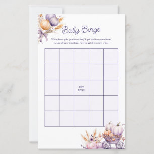 Baby Bingo Fall Purple Pumpkin Baby Shower Game