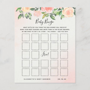 Baby Bingo Floral Baby Shower Game