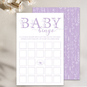 Baby Bingo Game   Lavender Wildflower