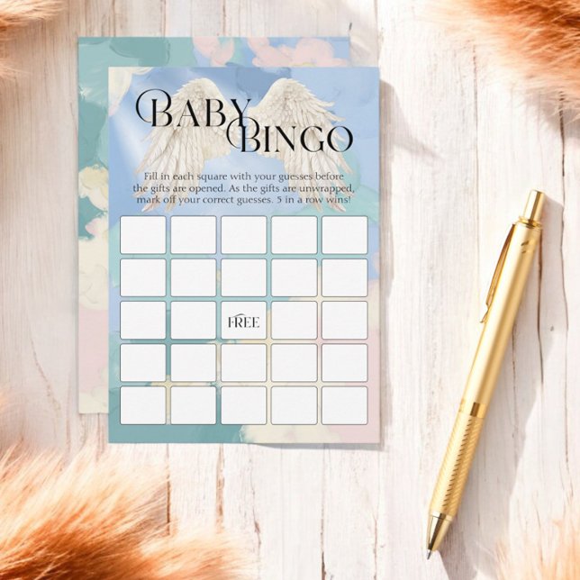 Baby Bingo Heaven Sent Pastel Baby Shower Enclosure Card (Creator Uploaded)