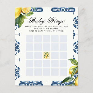 Baby Bingo Lemon Positano Baby Shower Game