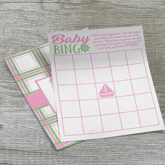 Baby Bingo Nautical Theme Girl Shower Game Flyer (Creator Uploaded)