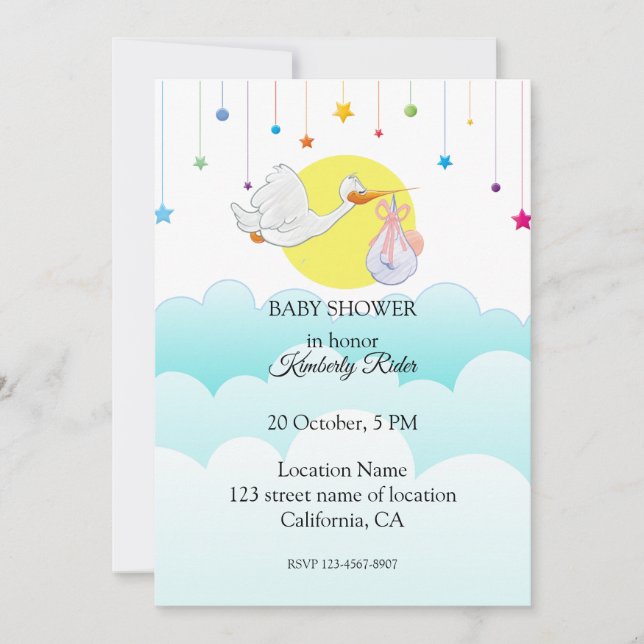 Baby Bird Baby Shower Invitation (Front)