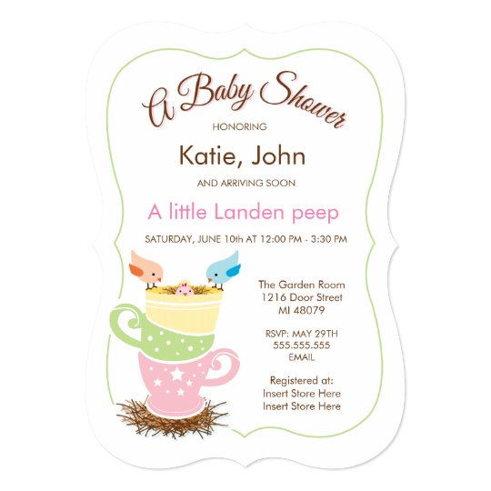 Baby Bird | Girl Baby Shower Invitation