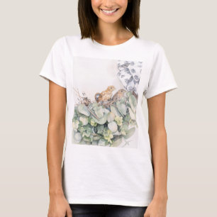 Baby Birds In A Door Wreath T-Shirt