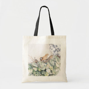Baby Birds In A Door Wreath Tote Bag