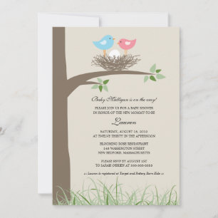 Baby Bird's Nest Baby Shower Invitation