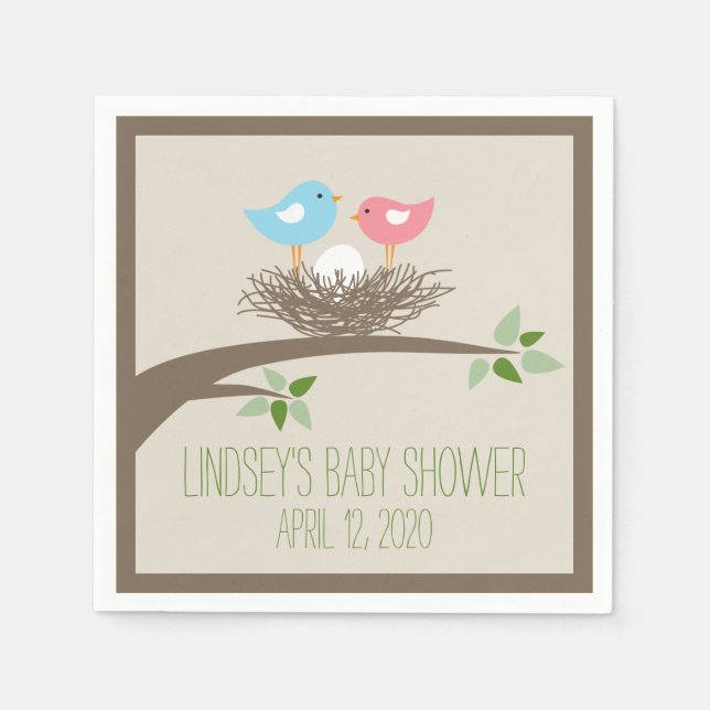 Baby Bird's Nest | Baby Shower Napkin (Front)