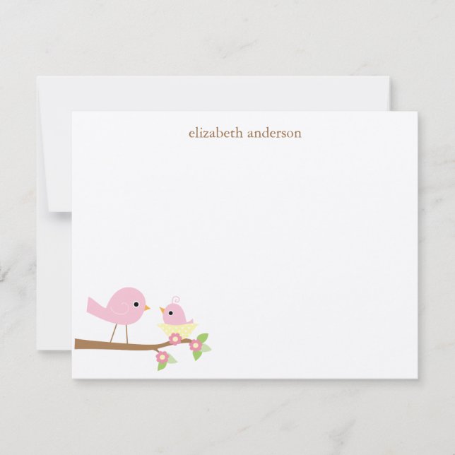 Baby Bird's Nest Baby Shower Thank You Note Card (Front)