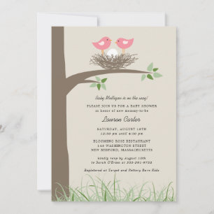 Baby Bird's Nest - Lesbian Couple Baby Shower Invitation