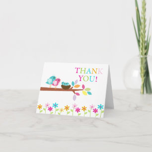 Baby Birds Nest Triplets Thank You Note Card