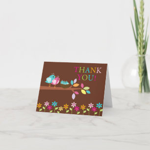 Baby Birds Nest Triplets Thank You Note Card