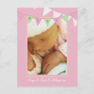 Baby Birth Announcement Banner Photo Postcard