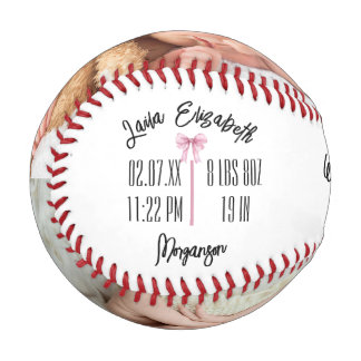 Baby Birth Announcement Newborn Photo Baseball