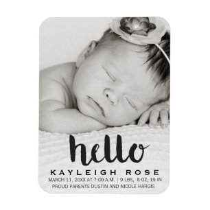 Baby Birth Announcement Photo Magnet