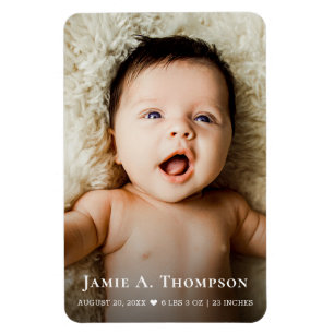Baby Birth Announcement Photo Personalised Magnet