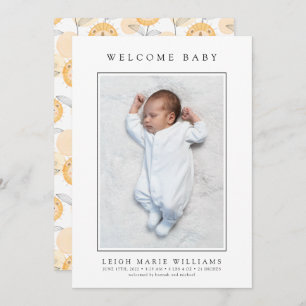 BABY BIRTH ANNOUNCEMENT Welcome Baby Lion Flowers