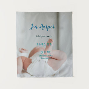 Baby birth stats add name place date keepsake memo tapestry