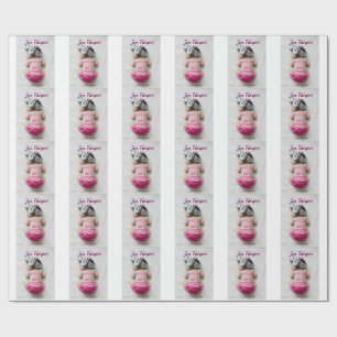 Baby birth stats add name place date keepsake memo wrapping paper