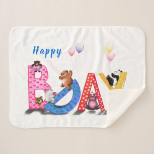 Baby Birthday Blanket Cute Bears