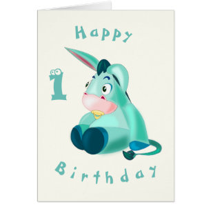 Baby Birthday Card Baby Donkey - Personalised