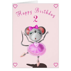 Baby Birthday Card Ballet Dancer Mouse