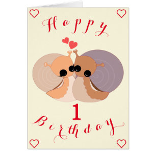 Baby Birthday Card Couple Snail - Personalised