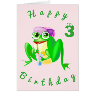 Baby Birthday Card Happy Frog - Personalised