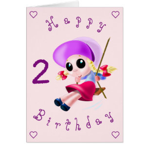 Baby Birthday Card Happy Little Girl - Personalise