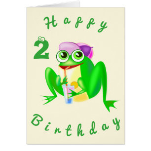 Baby Birthday Card Happy Party Frog - Personalised