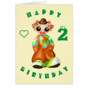 Baby Birthday Card Little Clown - Your Text
