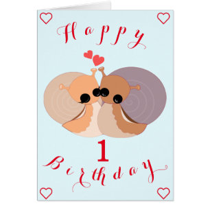 Baby Birthday Card Snail Family - Hug