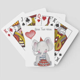 Baby Birthday Elephant Playing Cards