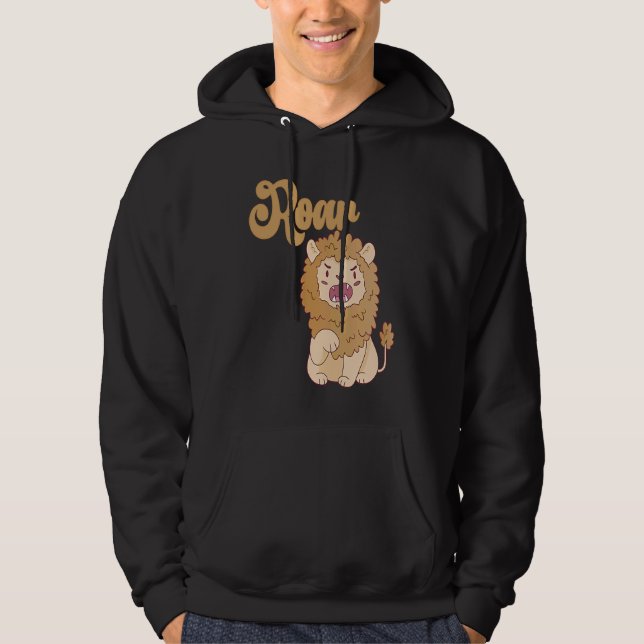 Baby Birthday One Wild Lion Animals Celebration Bo Hoodie (Front)
