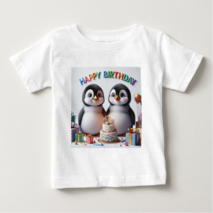 Baby Birthday Tshirt with penguins