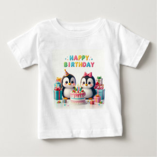 Baby Birthday Tshirt with penguins