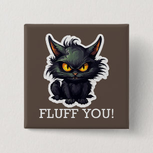 Baby Black Cat Design - Square Button