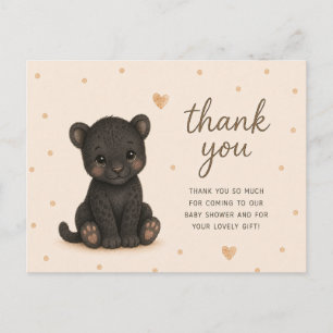 Baby Black Panther Baby Shower Thank You Postcard