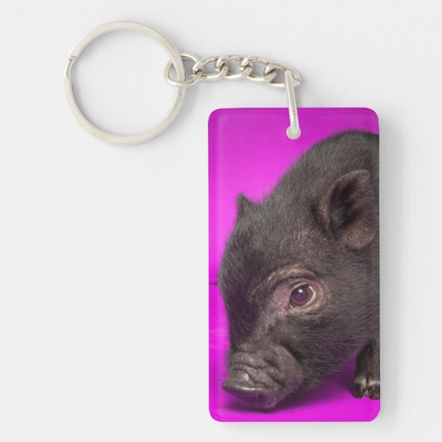 Baby Black Pig Key Ring (Front)