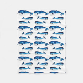 Baby Blanket - Water Color Blue Whale
