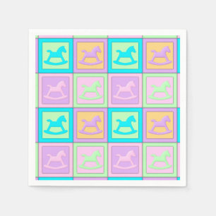 Baby Block Horses-PAPER PARTY NAPKINS