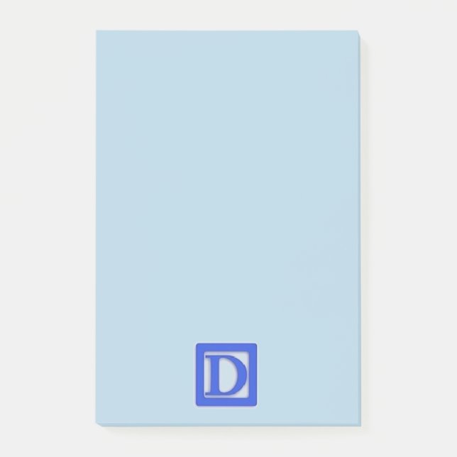 Baby Block Letter D 4x6 Inch Notepad (Front)